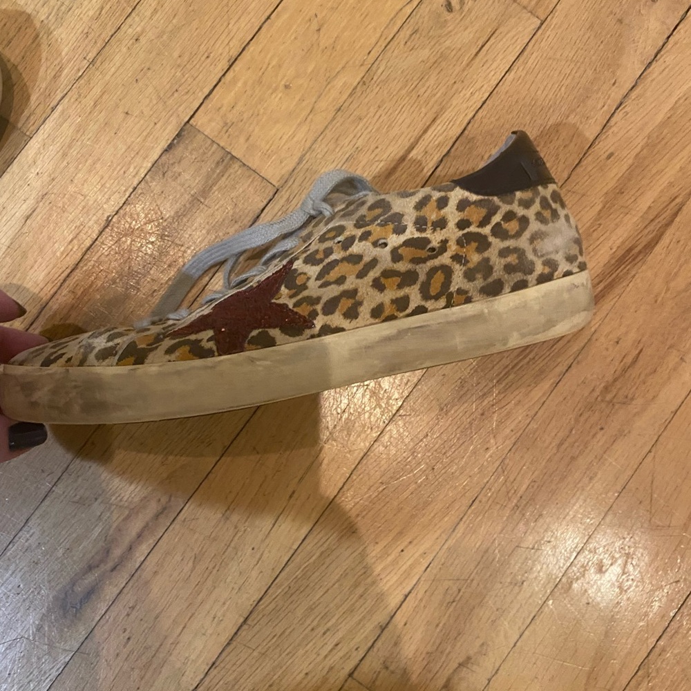 Golden goose superstar leopard print sneakers. Glittered star. Size 38 - Picture 8 of 13